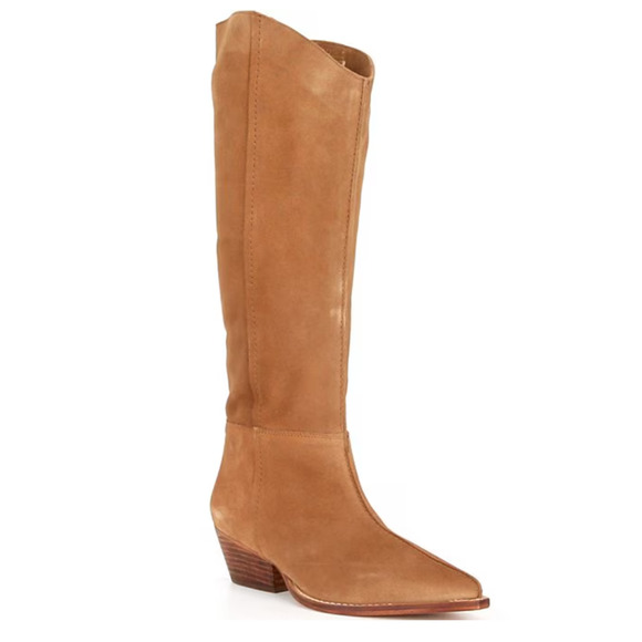 NEW FREE PEOPLE TAN SWAY LOW SLOUCH SUEDE LEATHER BOOTS SZ 36 US 5.5 6 - Picture 8 of 15